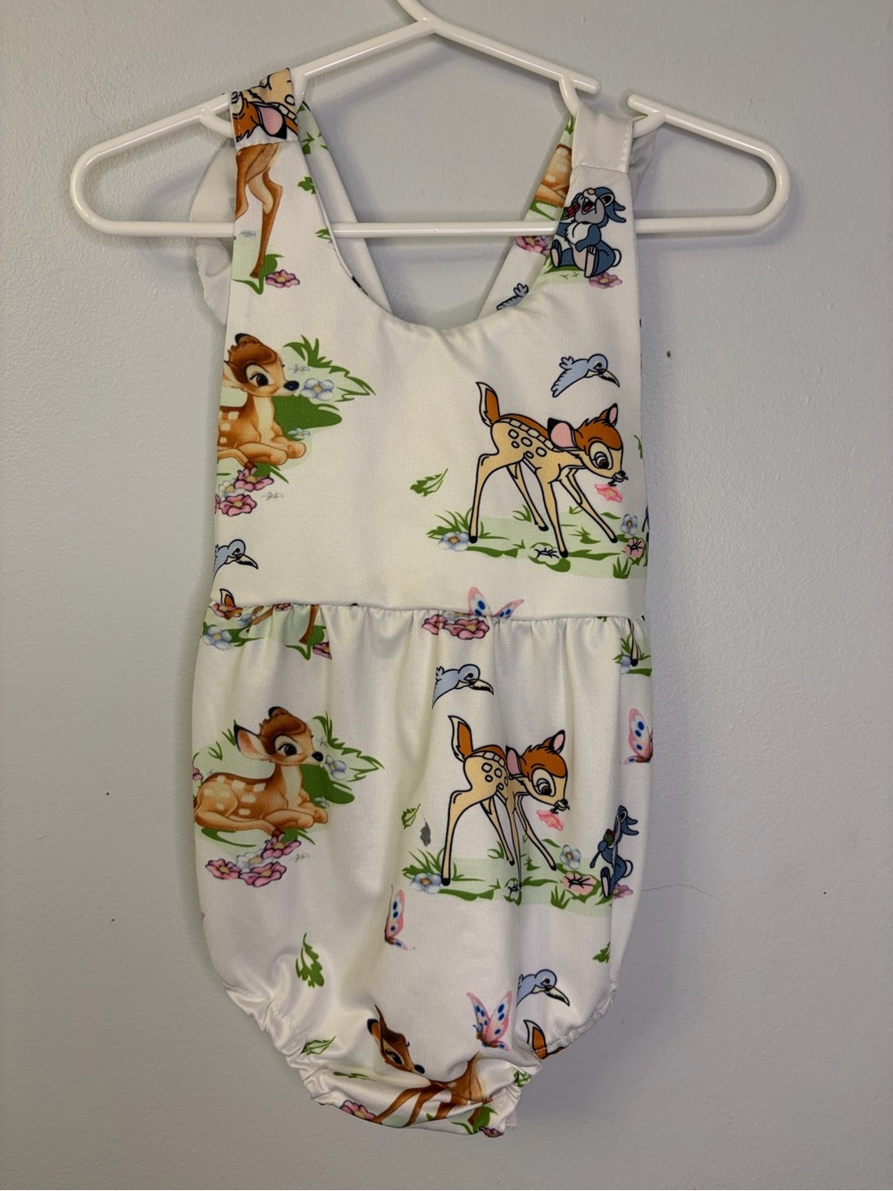 White Bambi Print Baby One-Piece Bodysuit